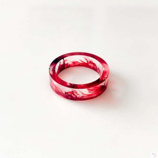 Red Moon Resin Ring