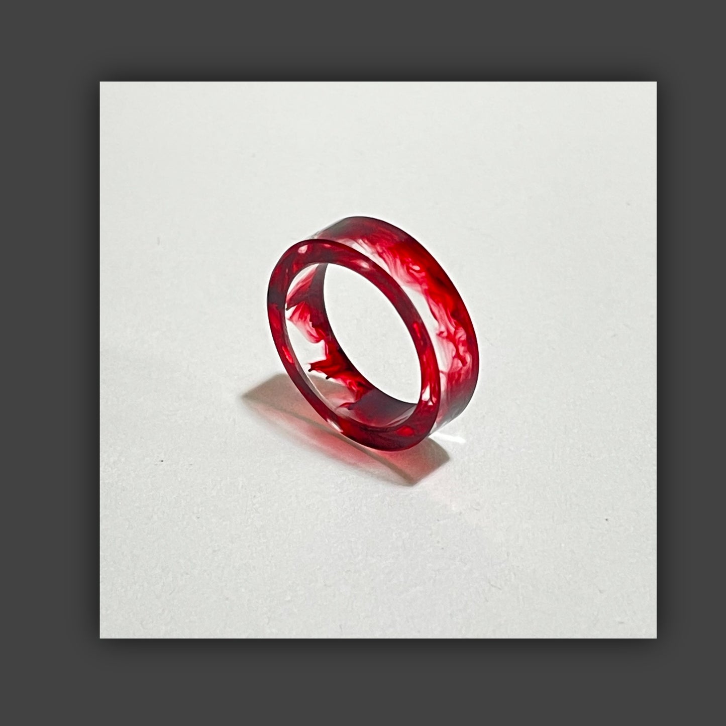 Red Moon Resin Ring