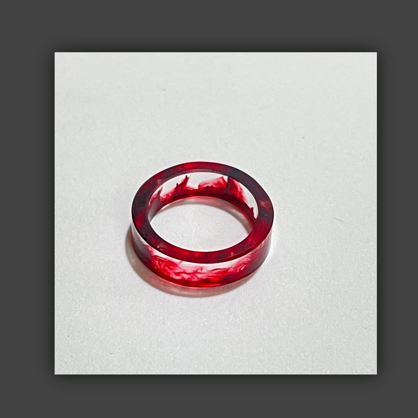 Red Moon Resin Ring