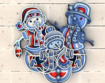 Christmas Family of Snowmen